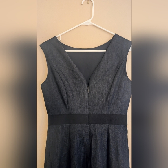 New York & Company Elegant Dark Navy Midi Dress, Size Small - Picture 3 of 7